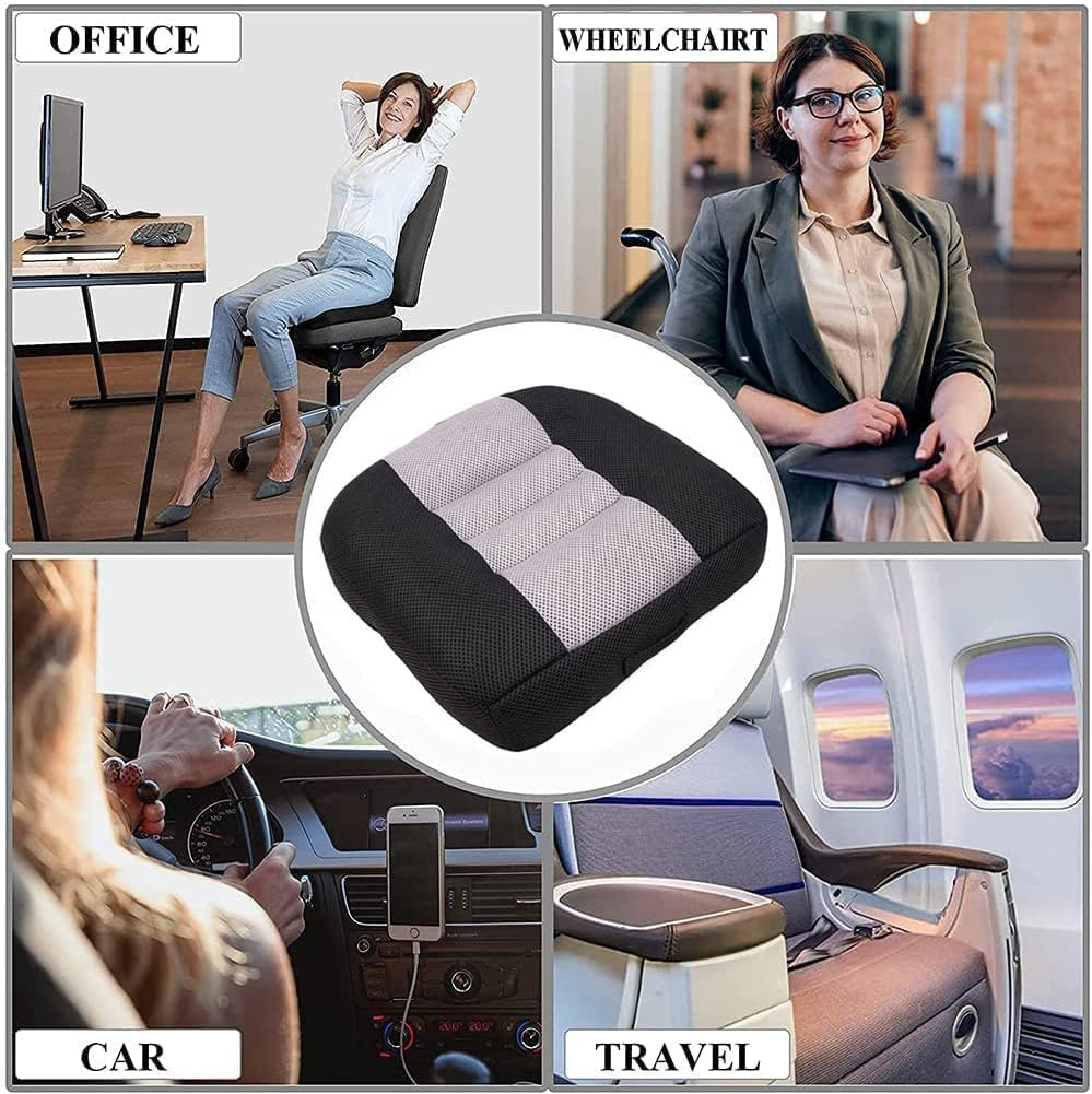 Car Booster Seat Booster Height Lifting Pad Breathable Mesh Portable Car Seat Cushion for Truck, Car, SUV, Office Chair, Wheelchair (Black&Grey) image number 5