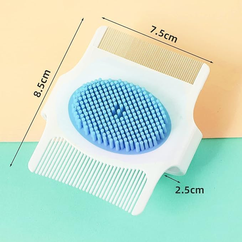 Cradle Cap Comb, Hair Rubber Brush, Cradle Cap Brush, Shower Brush, 2-Piece Cradle Cap Brush and Comb, 3-In-1 Design Cradle Cap Brush, Cradle Cap Silicone Brush, Scalp Brush