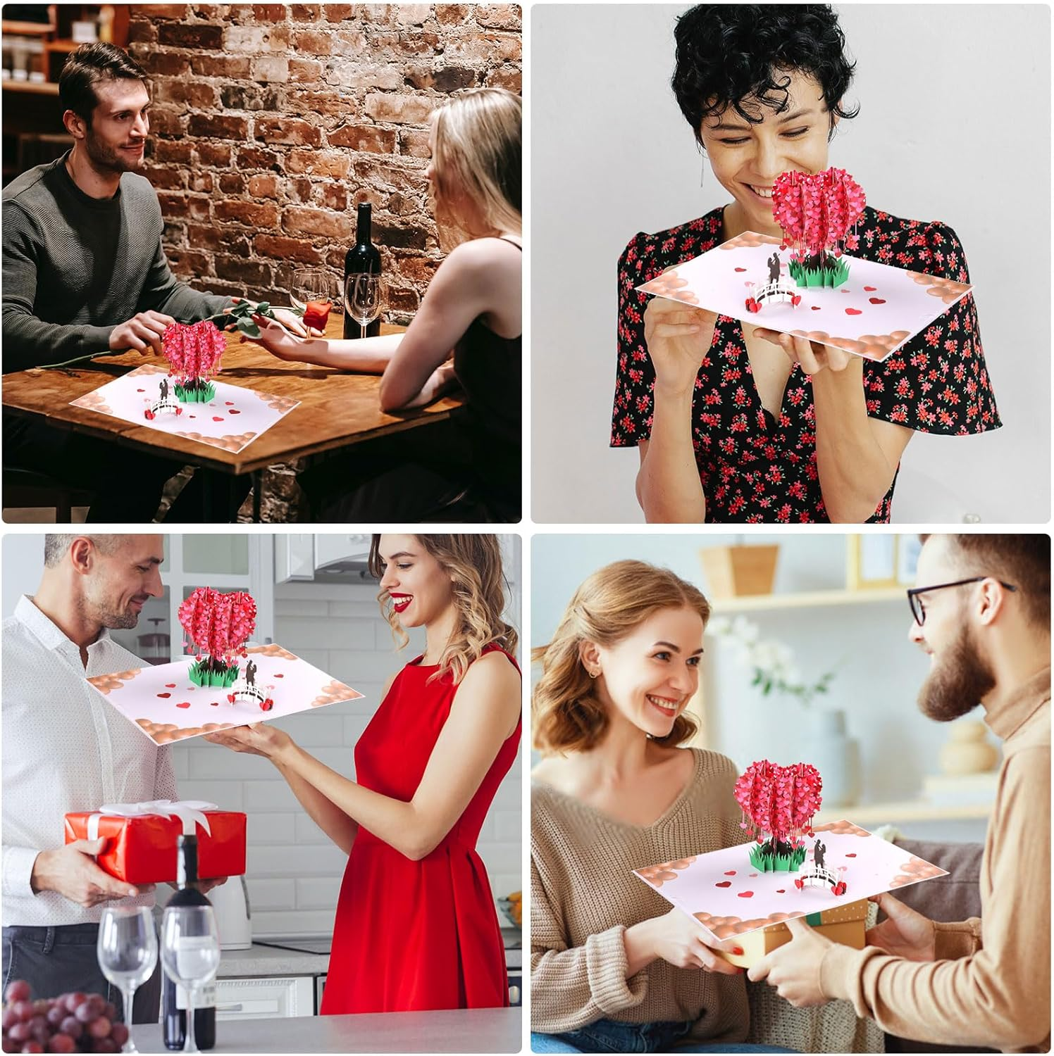 Pop up Wedding Card, Geeric 3D Proposal Card Popup Anniversary Love Card Romantic Valentine'S Day Greeting Card with Envelope Wedding Invitation Card Love Tree Paper Card for Her Him Lovers image number 6