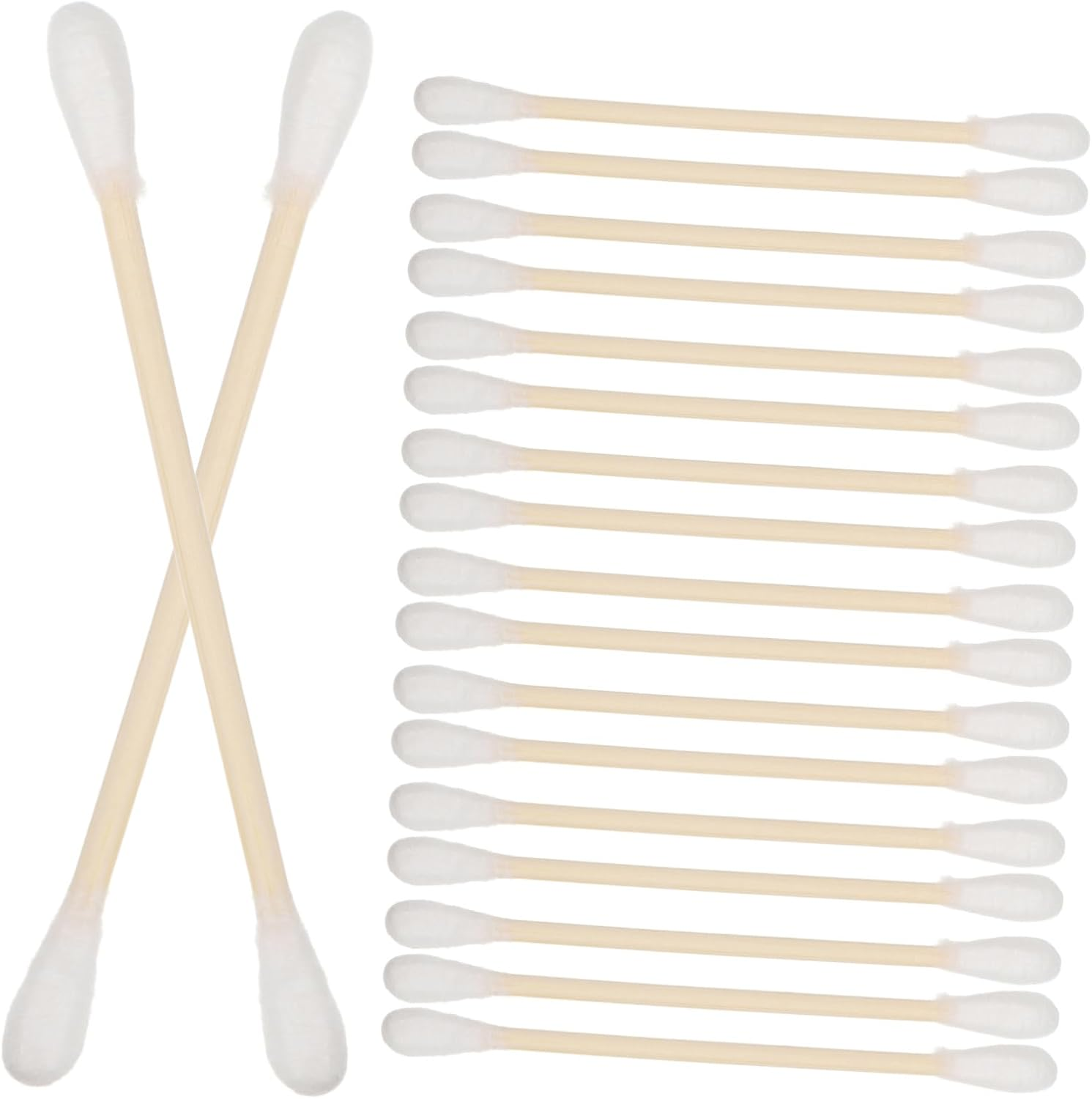 100Pcs Organic Cotton Swabs Sterilized Makeup Cleaning Sticks for Ear Wax Detail Cleaning Gentle Bamboo Tips Dual-Ended Portable for Travel image number 4