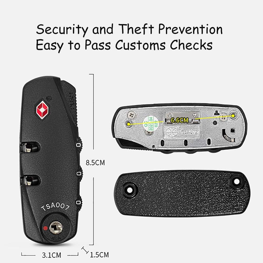 Luggage Locks,Tsa Approved Luggage Password Lock Suitcase Locks 3-Digit Number Combination TSA 372 Suitcases Locks for Toolbox Storage Bag Travel Business image number 2