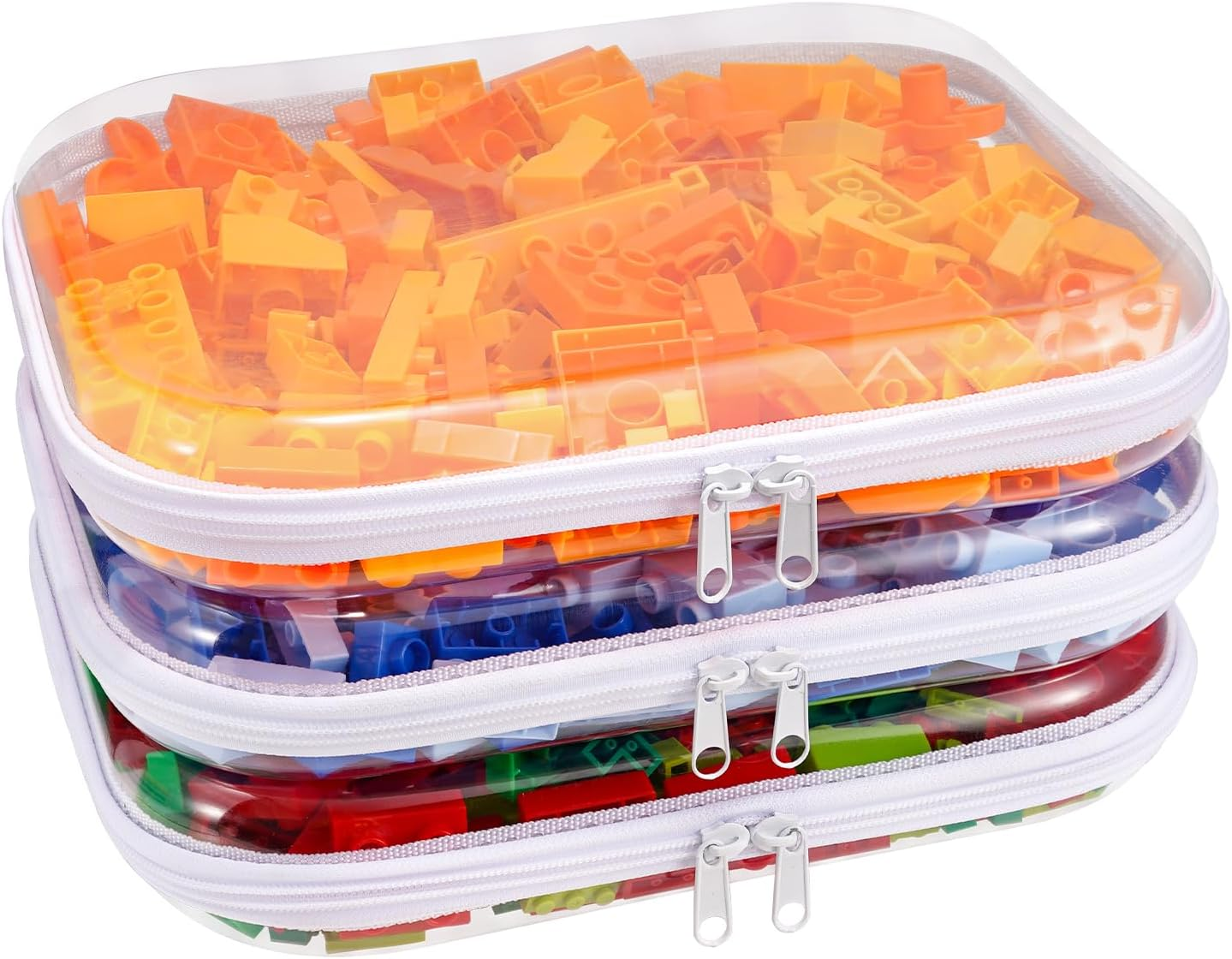 Clear Hard Shell Zipper Case,3Pcs Transparent Clear Zipper Pouches,Hard Side Plastic Case Set,Portable Travel Storage Organizer Bins