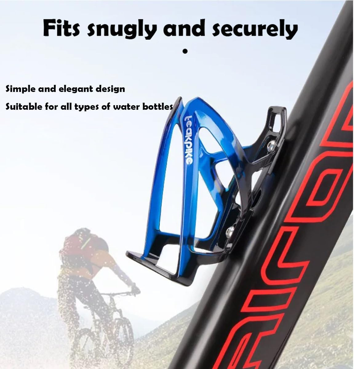 Bike Water Bottle Holder,Cycling Bottle Cage 2-Pack Universal Drink Holder, Durable Ultralight and Plastic for Bicycle, Cycling, MTB, Road/Mountain Bikes (Black) image number 1