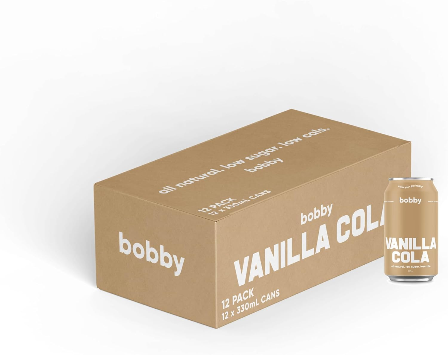 Bobby Vanilla Cola Flavoured Prebiotic Soft Drink 12 Pack of 330 Ml image number 2