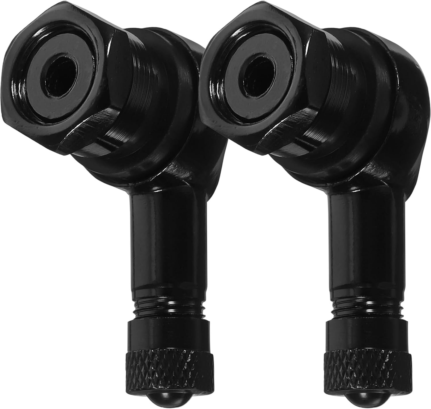 Hohopeti 2Pcs Angle Tire Valve Stem Caps Motorbike Valve Covers Dirt and Water Resistant Replacement Tyre Accessories for Motorcycles image number 1