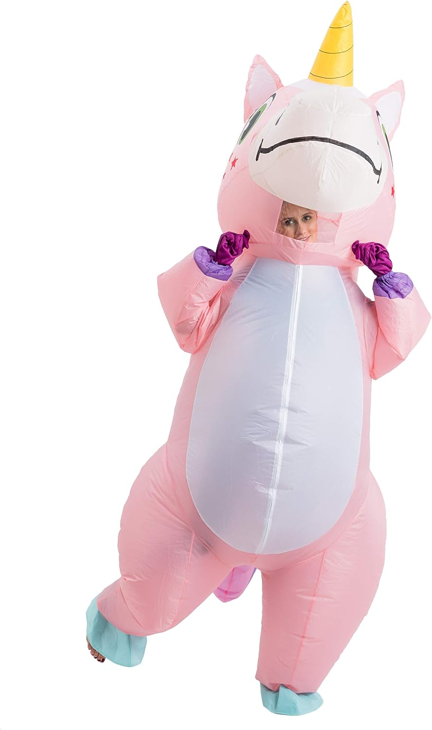 Spooktacular Creations Inflatable Costume Adult, Full Body Riding a Unicorn Blow up Costume for Halloween Inflatables Party - Blue image number 6