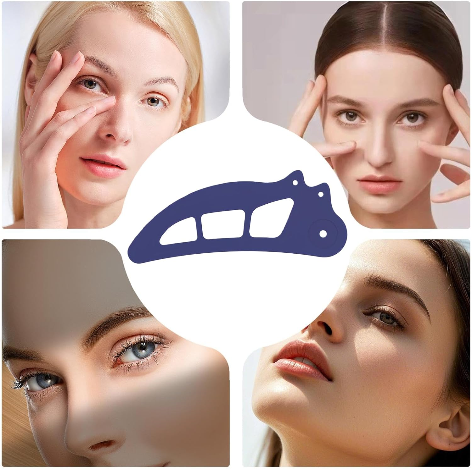 Eyeshadow Tool - Makeup Template - Silicone Quick Eyeshadow Guide Tool - for Women Girls Foundation Brushes Beginners Stylist - Blue image number 3