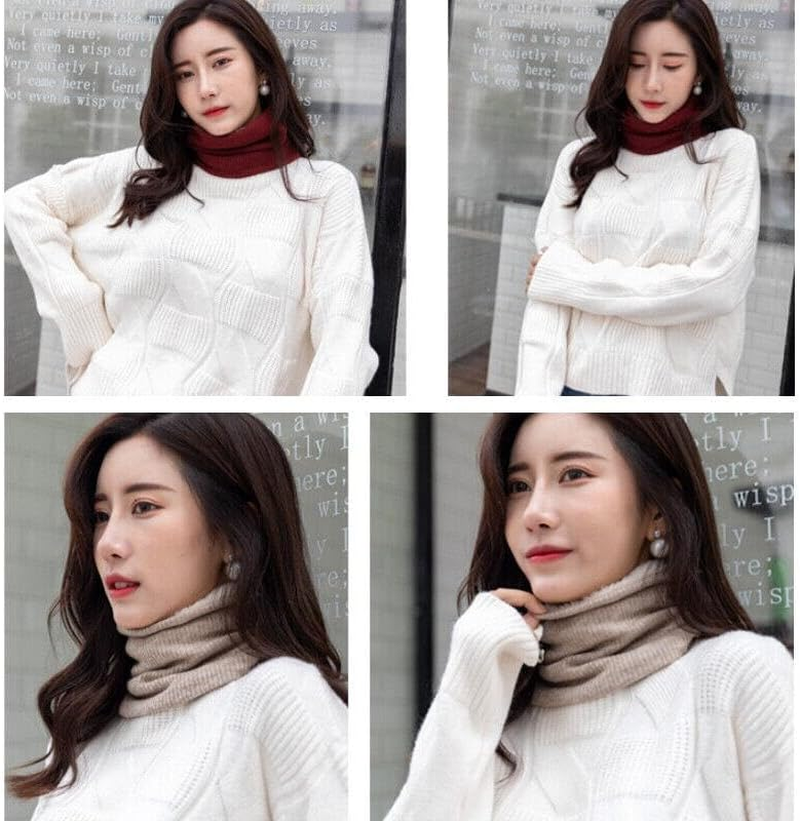 AIMALL Winter Thermal Fleece Scarf Neck Warmer Balaclava, Dual-Layer Ski Tube Beanie for Men & Women - Green image number 2