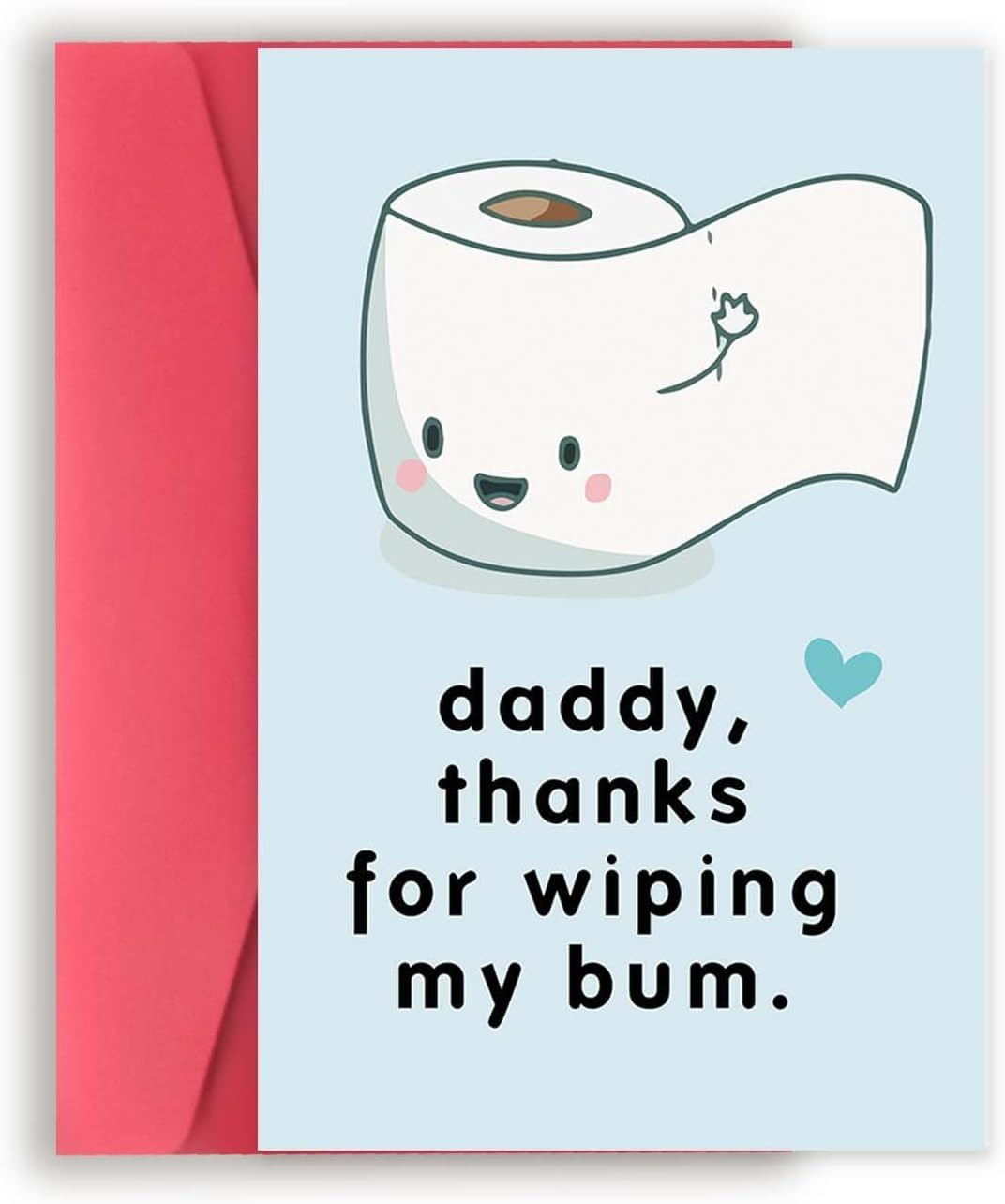 Funny First Fathers Day Cards Gifts for New Dad, Cute 1St Father'S Day Card Gift from Baby Son Daughter, Baby Daddy Fathers Day Card, Thanks for Wiping My Bum