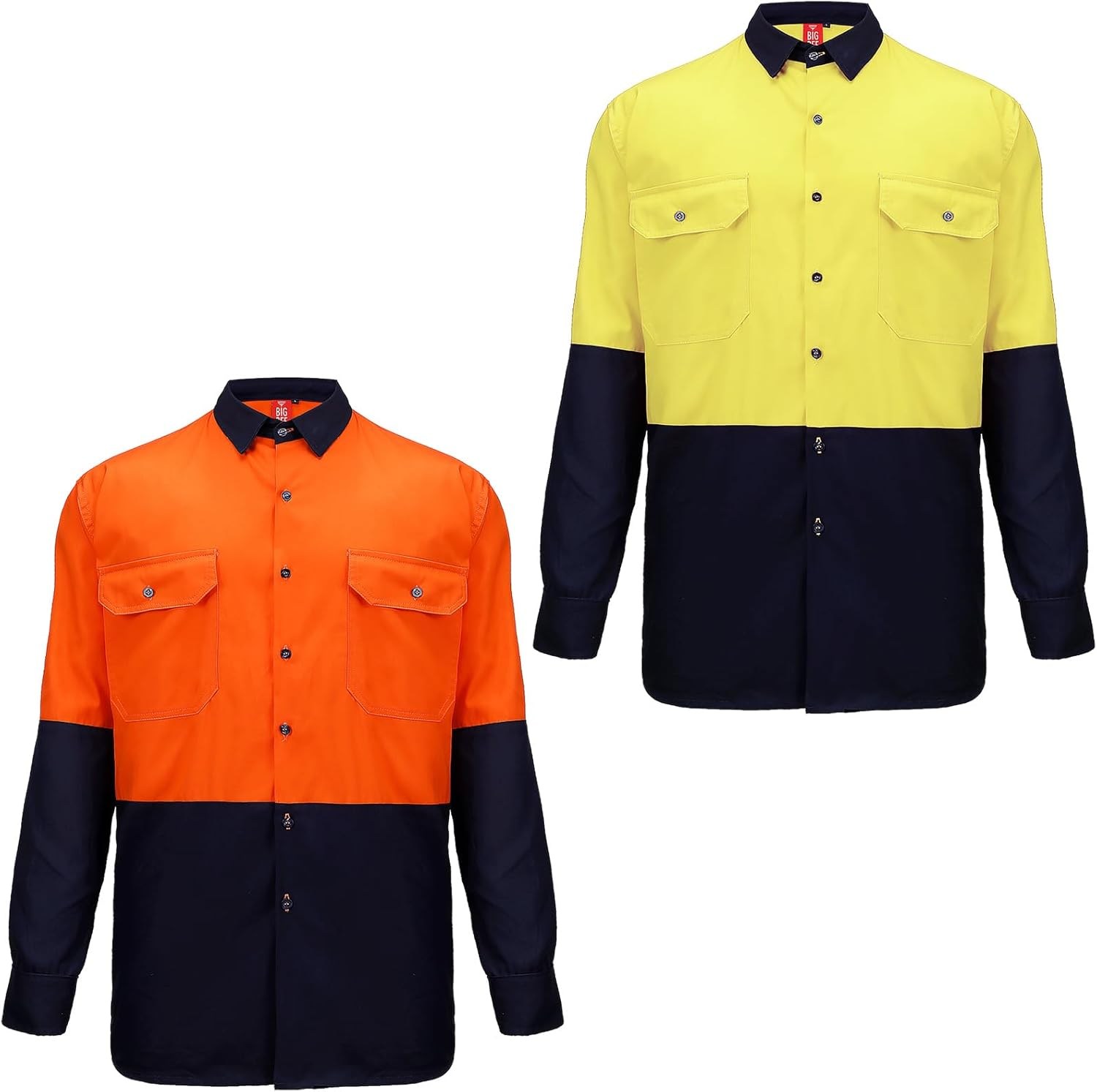 BIG BEE Hi-Vis Work Shirt, Cotton Long Sleeve Safety Workwear image number 5