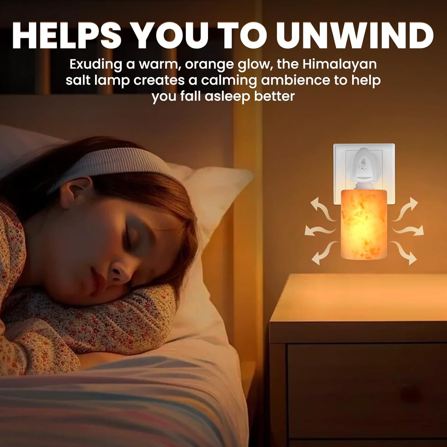 Brightark Salt Lamp Plug in Night Light with Wall Plug, Pink Crystal Rock Himalayan Salt Lamps, Bathroom Bedroom Night Light, Hand Crafted Cylinder Size, 2 Pack image number 5