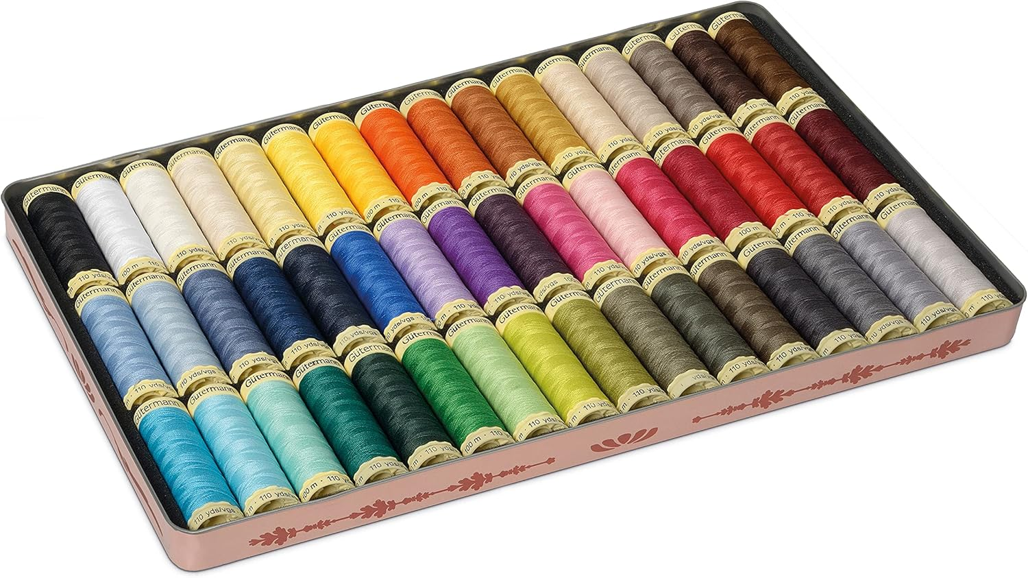 Gutermann Vintage Tin Thread Set 100M Basic Colours X 48 Reels, Multicoloured, One Size image number 1