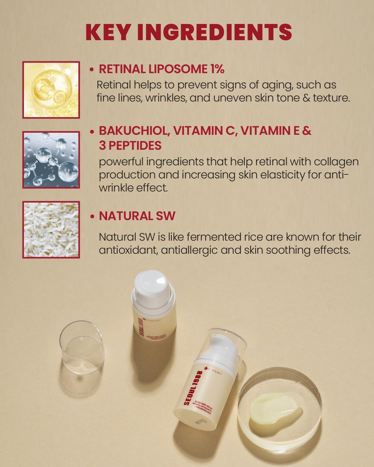 KSECRET SEOUL 1988 Cream : Retinal Liposome 1% + Fermented Rice, 50Ml/1.69Fl.Oz. image number 1