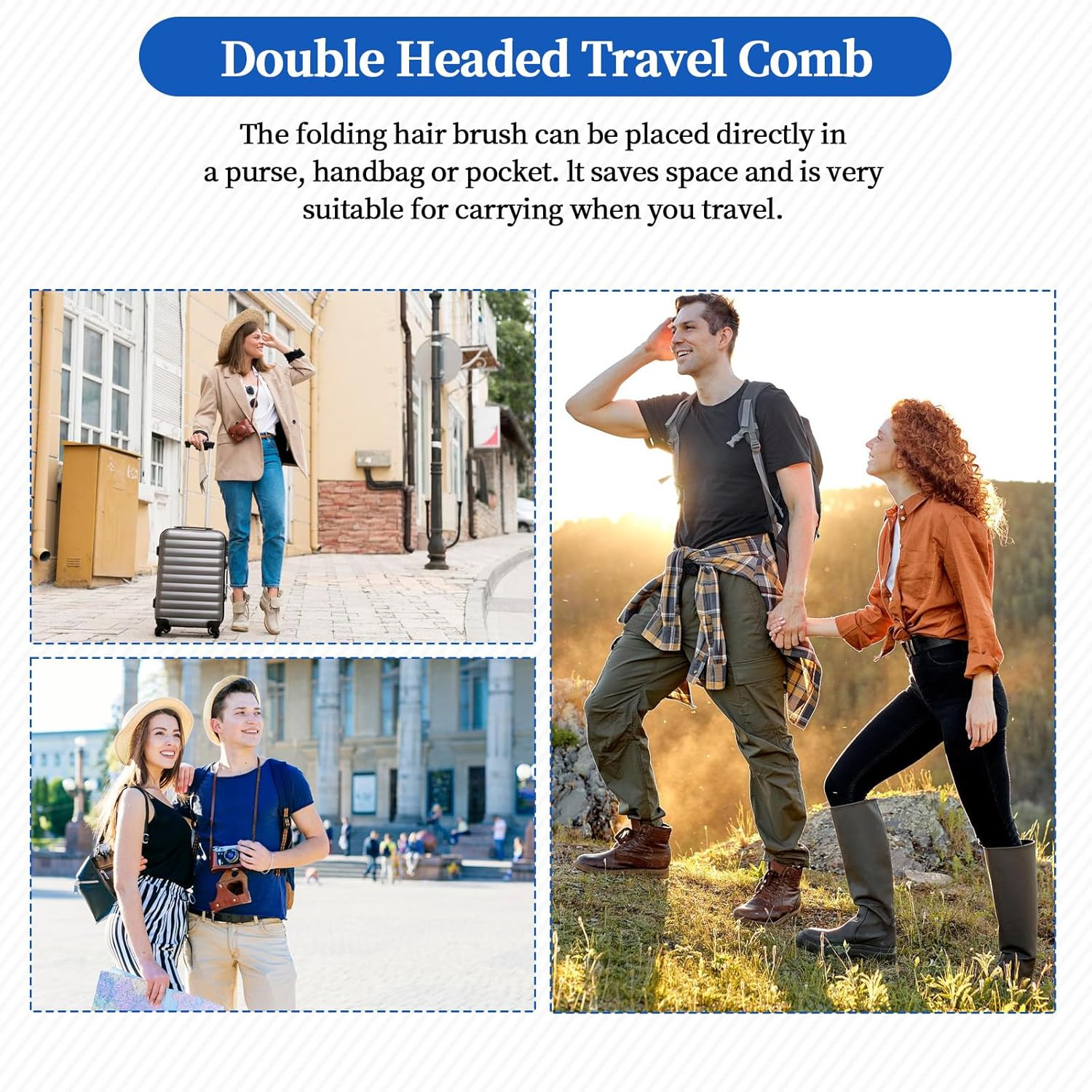 Protable Folding Comb Mens Foldable Hair Comb for Men 2 in 1 Pocket Beard Combs Travel Wide Tooth Size Combs for Groomsmen Father image number 5