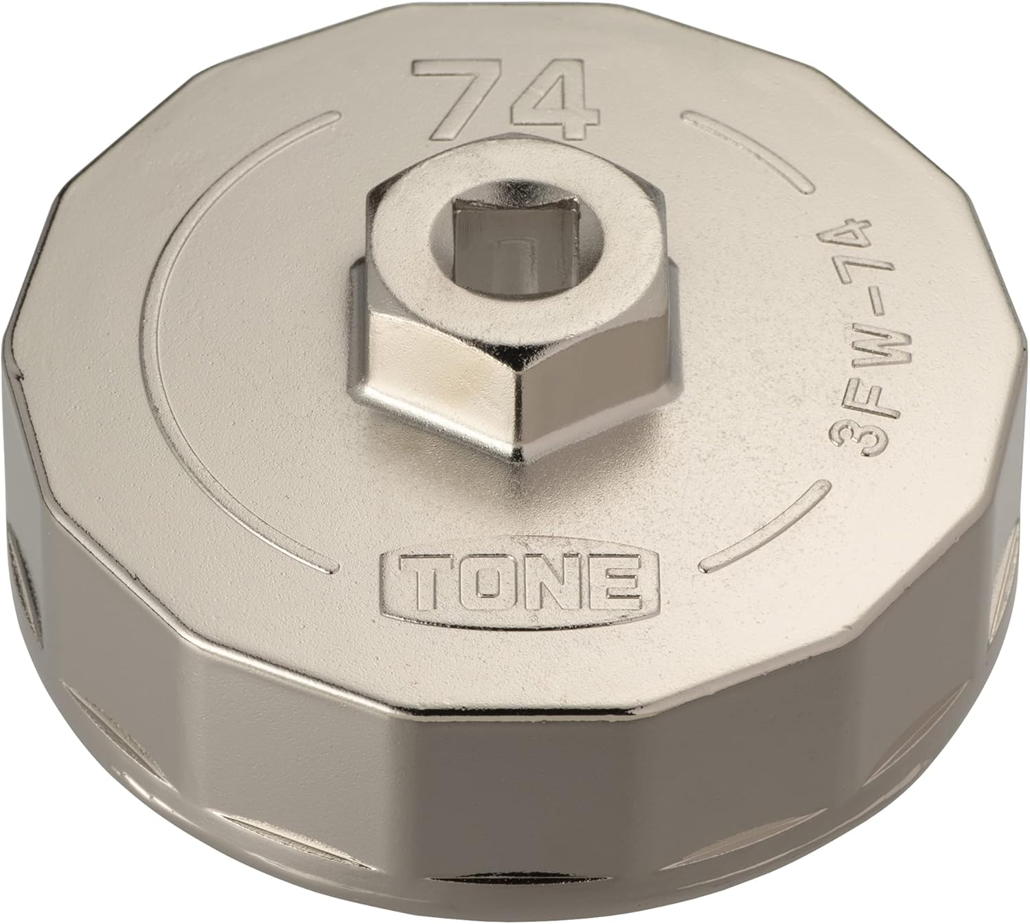 TONE Oil Filter Wrench (Cup-Shaped) 3FW-64 Insertion Angle 0.37 Inches (9.5 Mm) (3/8") Diameter 2.5 Inches (64 Mm) image number 1