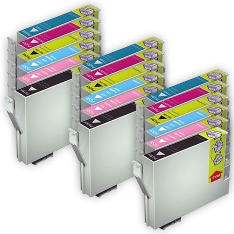 18 Pack Compatible Replacement for Epson 81N Series Ink Combo (3 Sets) [3BK,3C,3M,3Y,3LC,3LM] for Artisan 1430 Artisan 635 Artisan 725 Artisan 730 Artisan 835 Artisan 837 Stylus Photo 1410