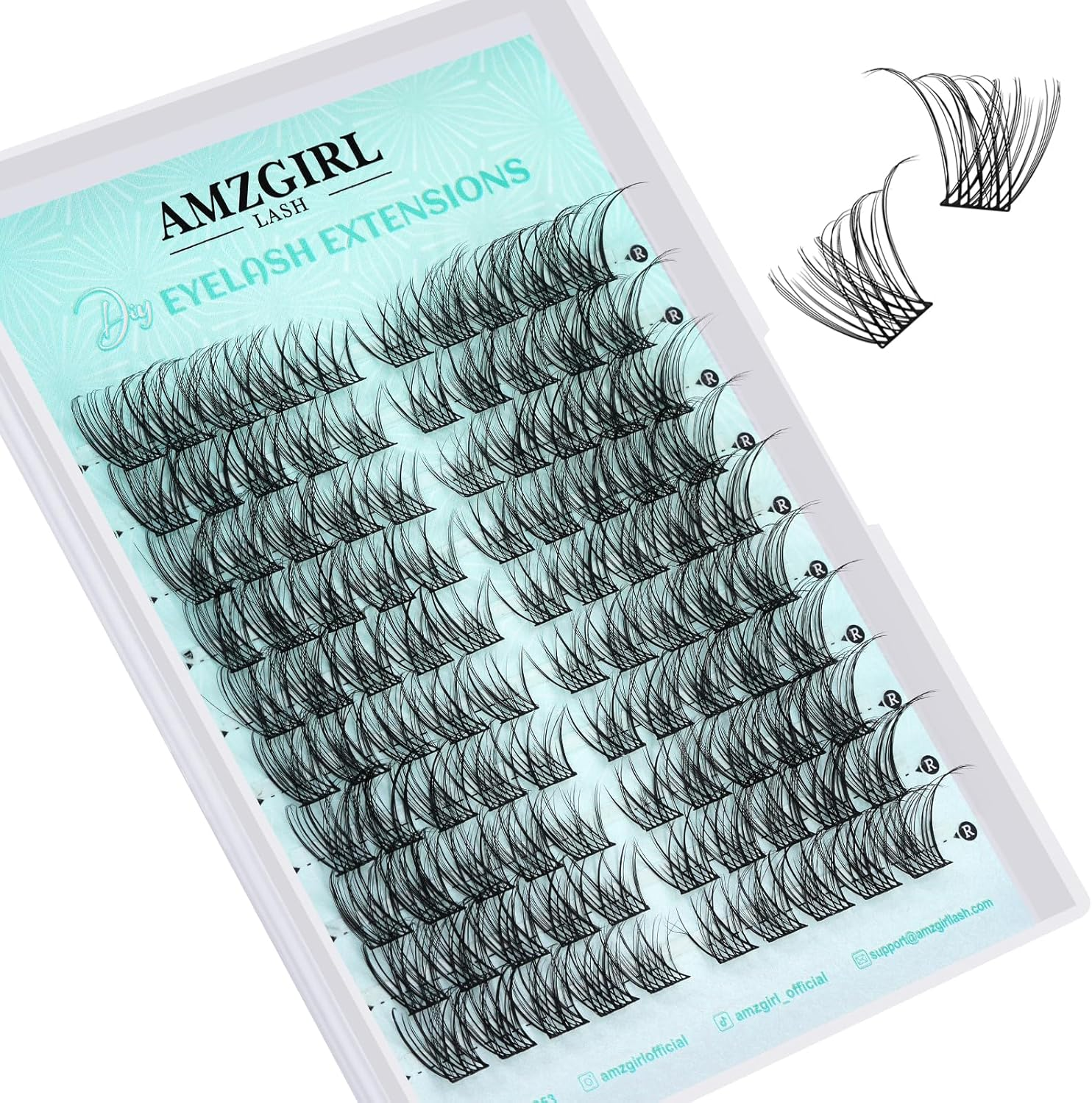 Wispy Lash Clusters Natural Cluster Eyelash Extension Left & Right Cat Eye 100Pcs Eyelashes Clusters DIY Lash Extensions Individual Lashes Clusters for Lash Beginners(Sunup,C-10Pairs) image number 3