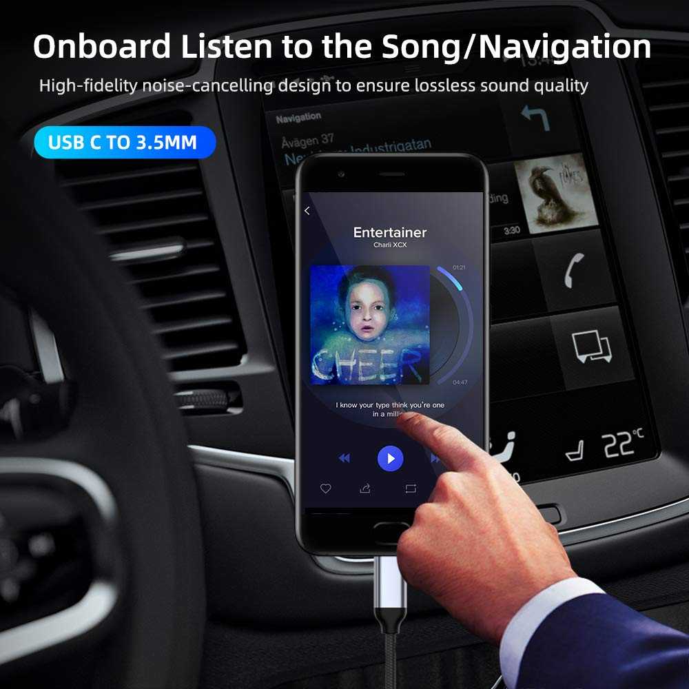 T Tersely 1M USB C to 3.5Mm Aux Cable for Samsung S26/S25/S24/Fold/Flip, for Iphone 17/16/15 Pro Max/Pro, Type C Headphone Adapter Car Stereo Audio Speaker Jack Cord for Ipad Pro Air, for Pixel image number 3