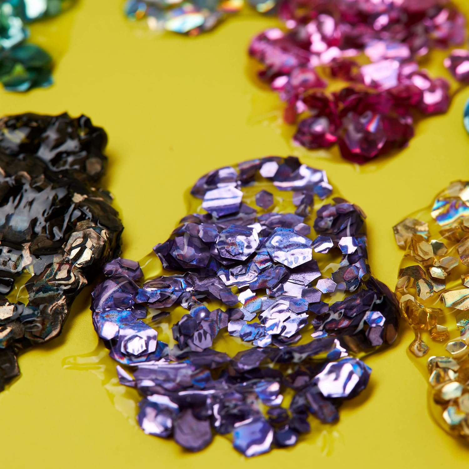 Holographic Chunky Face & Body Glitter Gel by Moon Glitter - 12Ml - Black - Glitter Face Paint - Blue image number 5