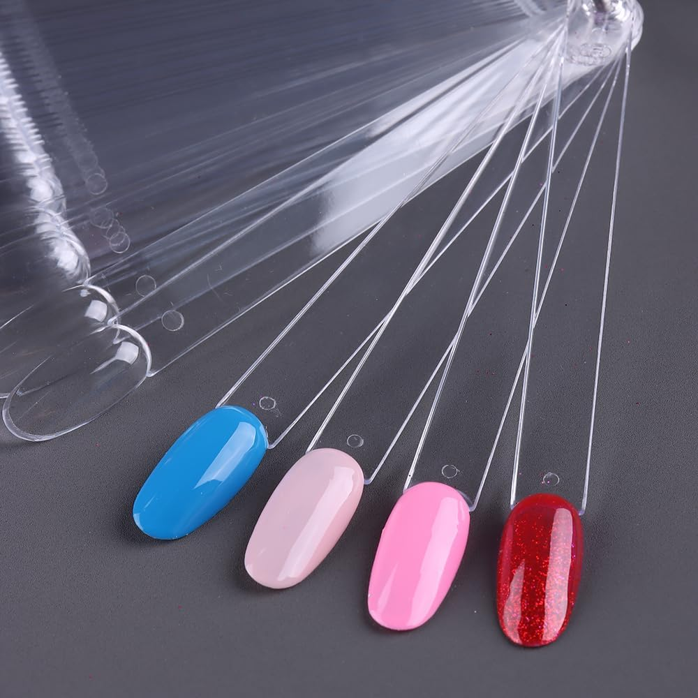 SUTOKAKA - 【You Will Receive】3 Sets Clear Nail Polish Samples with Metal Ring, 50Pcs per Set, 150Pcs in Total. image number 2