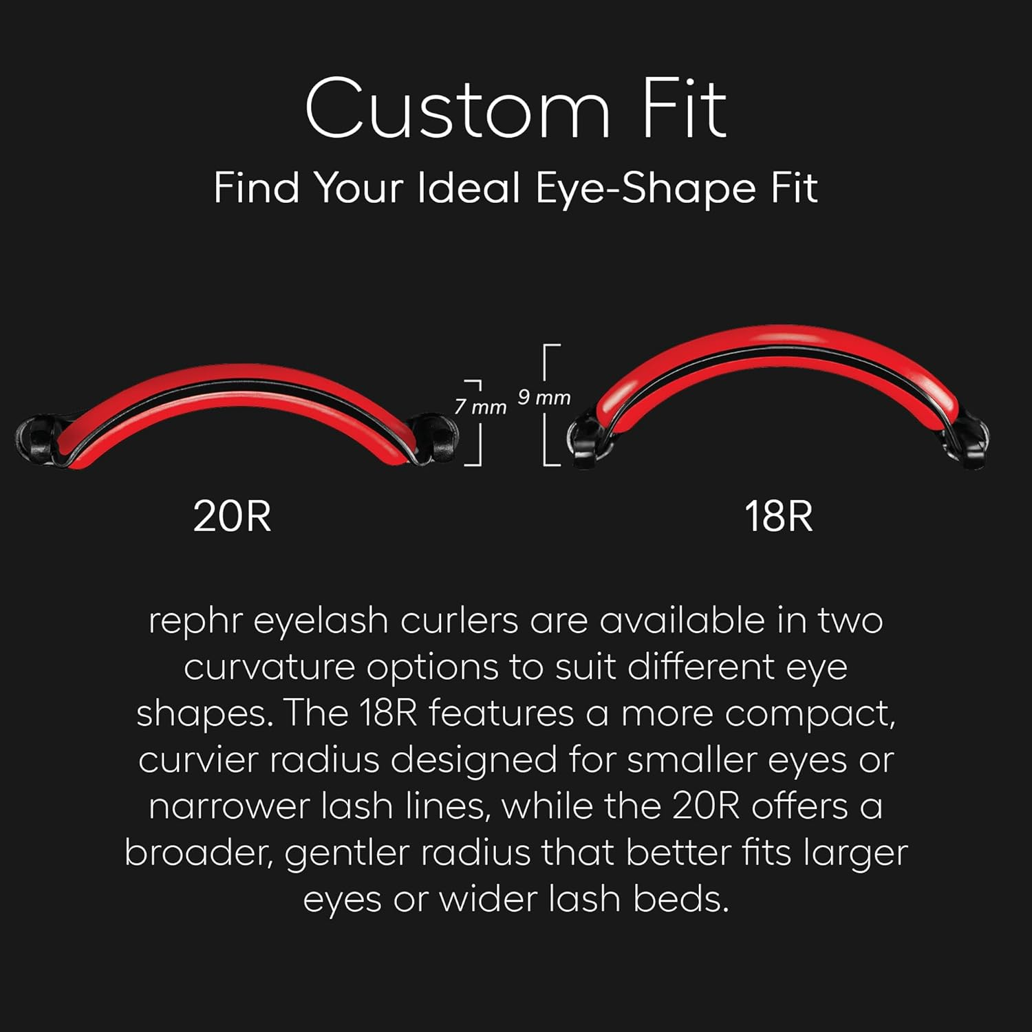 Rephr 20R Eyelash Curler, Double-Barrel Design with 5 Refill Pads, New Improved Durable Coating, Curvature for Universal Eye Shapes - (Wide and Flat) image number 5