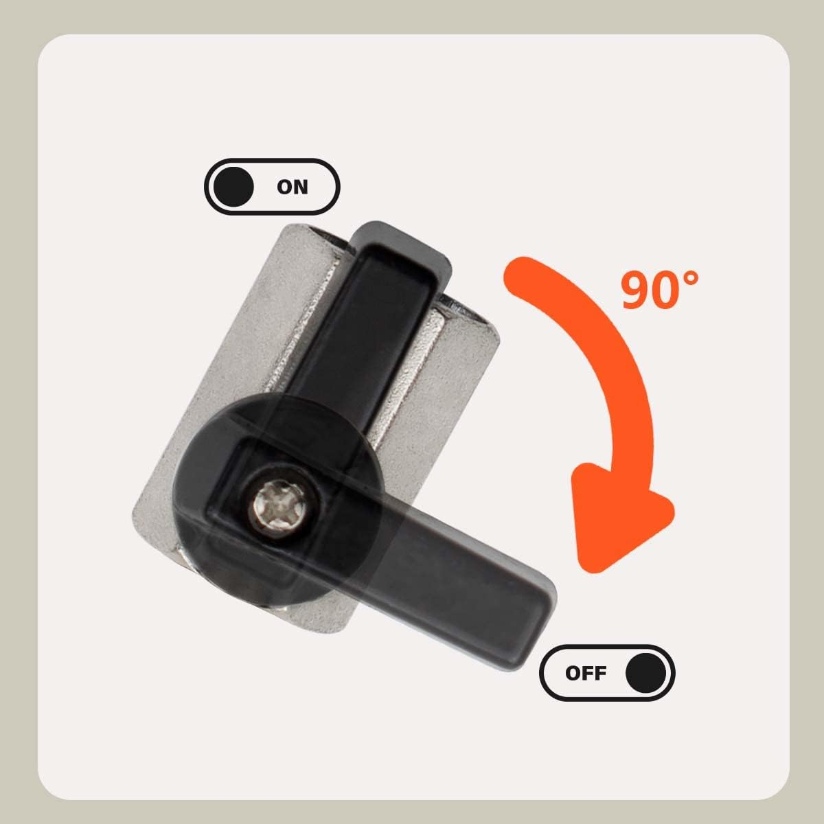 Bwintech 2 Pcs 1/4" BSP Female Nickel Plated Brass Mini Ball Valve Shut-Off Valve image number 5