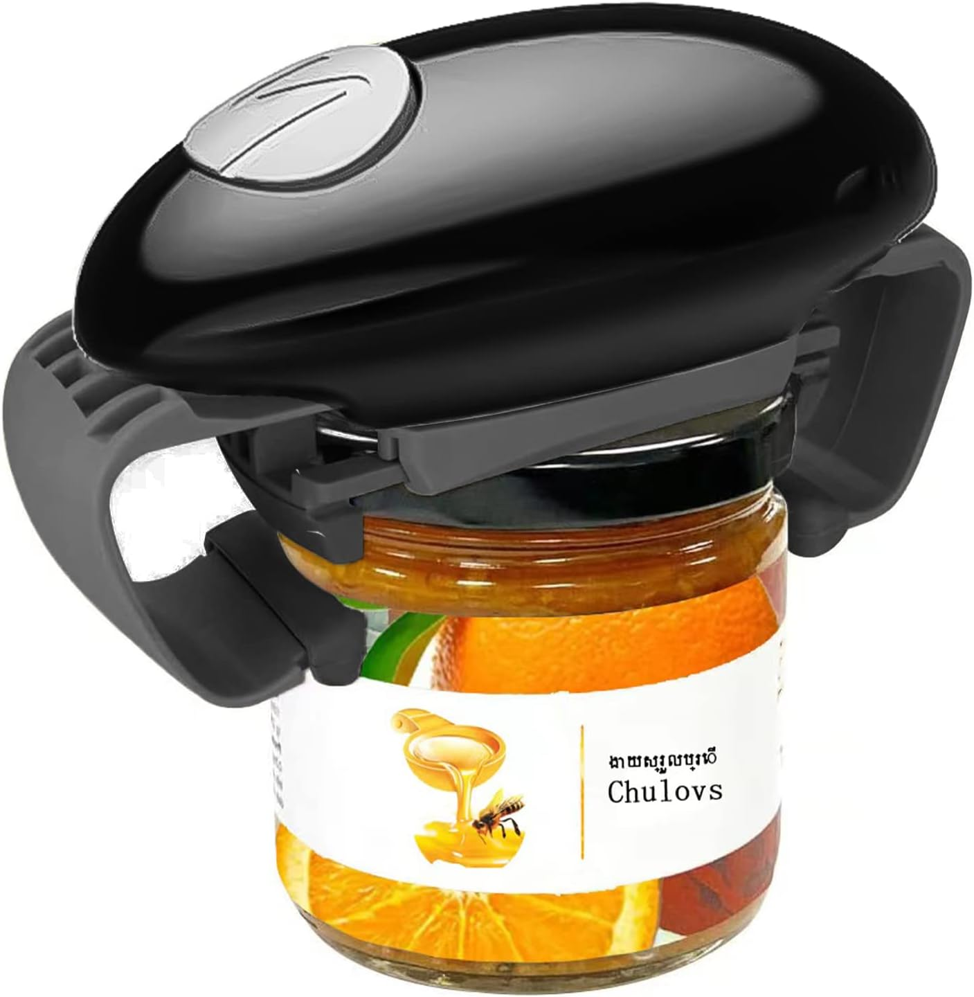 Chulovs Electric Can Opener, Kitchen Helper Heavy Duty Automatic Can Opener for New Sealed Jars, Hands Free Can Opener with Less Effort to Open (Black)