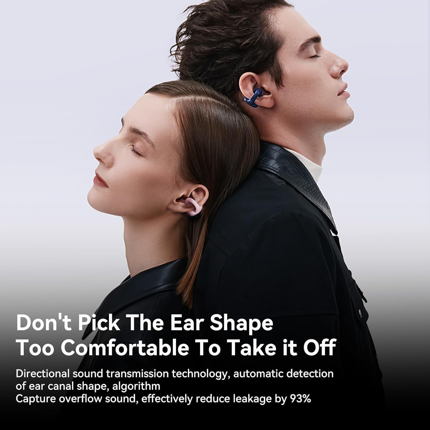 Sanag Z50SPRO Open Ear Wireless Earbuds Bluetooth 5.3 with Microphone Clip on Ear Headphones with Charging Case Compatible with Iphone/Samsung Phone for Men, Women(Pink) image number 6