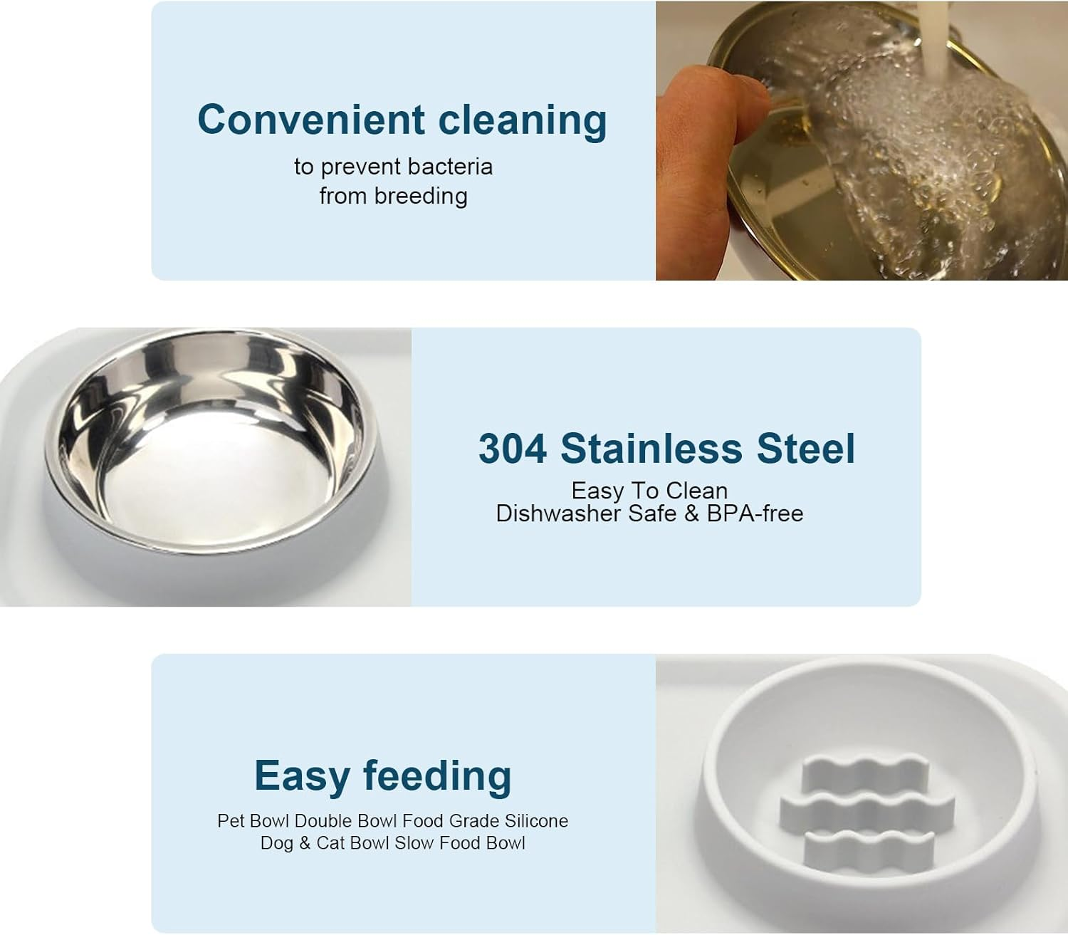 Cat Bowl, Food Bowl, Stainless Steel Bowl, Silicone Bowl, Travel Bowl, Pet Food, Water Bowl image number 2