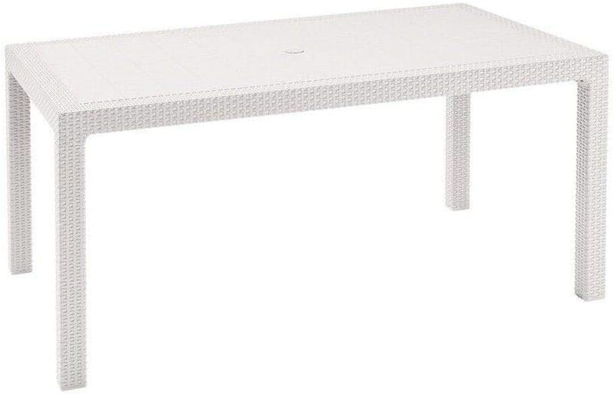 Keter Melody Outdoor Table, White, 160.5 X 94.5 X 74.5 Cm Size image number 1