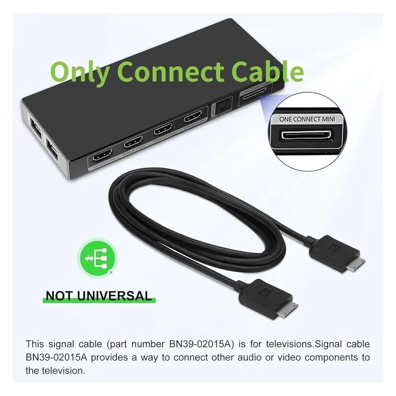 2M One Connect Mini Cable Accessories BN39-02015A Replacement Bn39-02014A，Compatible for Samsung TV UN40JU7500F UN50JU7500F UN55JS8500F image number 3