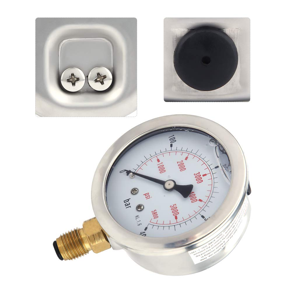 M16*2-BSP1/4 Hydraulic Hose with Gauge,Hose Kit,Hydraulic Hose Test Point Coupling for Testing Pressure in a Hydraulic System,0~400Bar/6000Psi image number 5