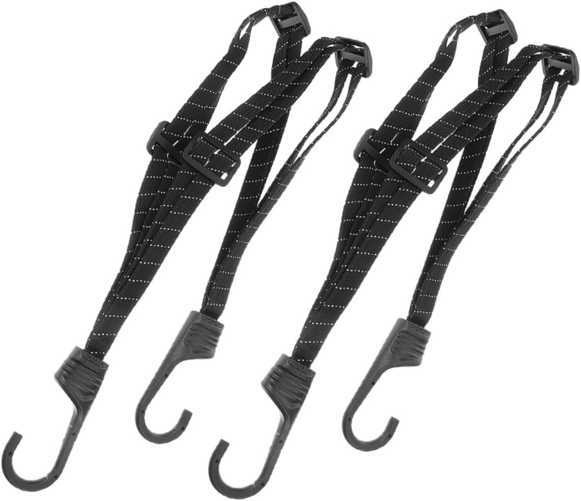 Amosfun 2Pcs Motorcycle Helmet Holder Elastic Bungee Straps with Reflective Rope, Luggage Fixed Strap for Cycling and Motorbike Accessories, Sturdy Tie-Downs for Outdoor Travel image number 3