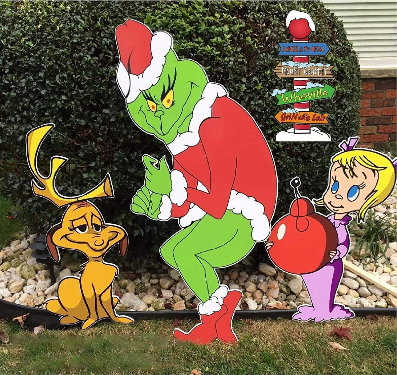 Christmas Yard Signs Stakes Outdoor, 4PCS Large Xmas Decorations Signs for Holiday Christmas Lawn Garden Pathway Decorations image number 3