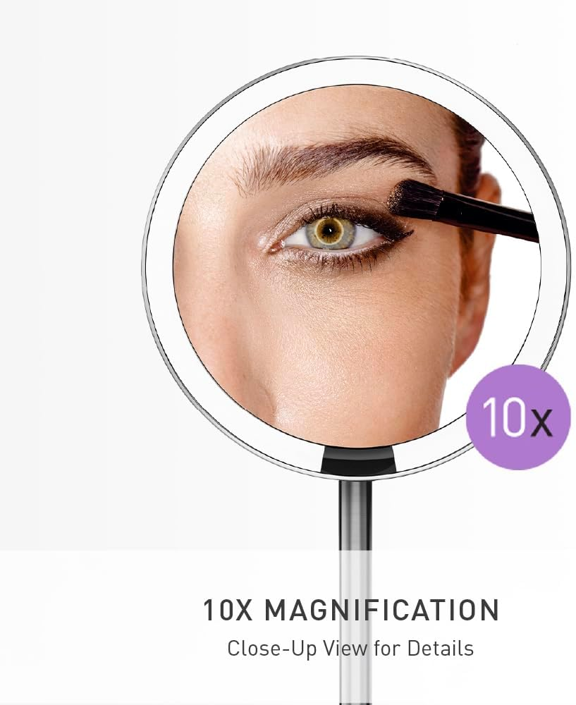 Simplehuman 5 Inch Sensor Mirror, Lighted Makeup Mirror, 10X Magnification - Brushed image number 3