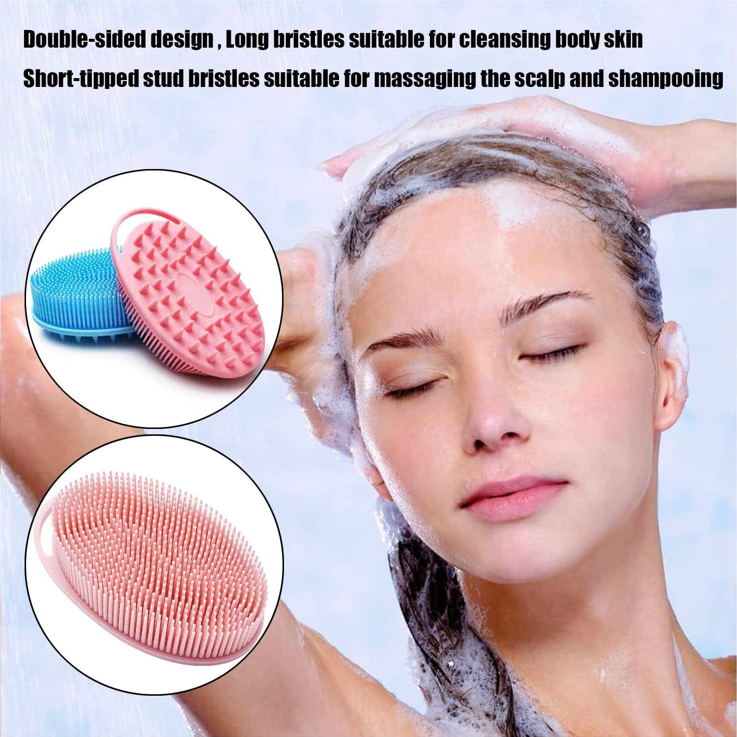 Silicone Body Brush, Exfoliating Body Scrubber, Silicone Body Scrubber Loofah, Silicone Bath Brush, Soft Exfoliating Body Bath Shower Scrubber Brush for Kids and Adults All Kinds of Skin -3 Pack image number 6