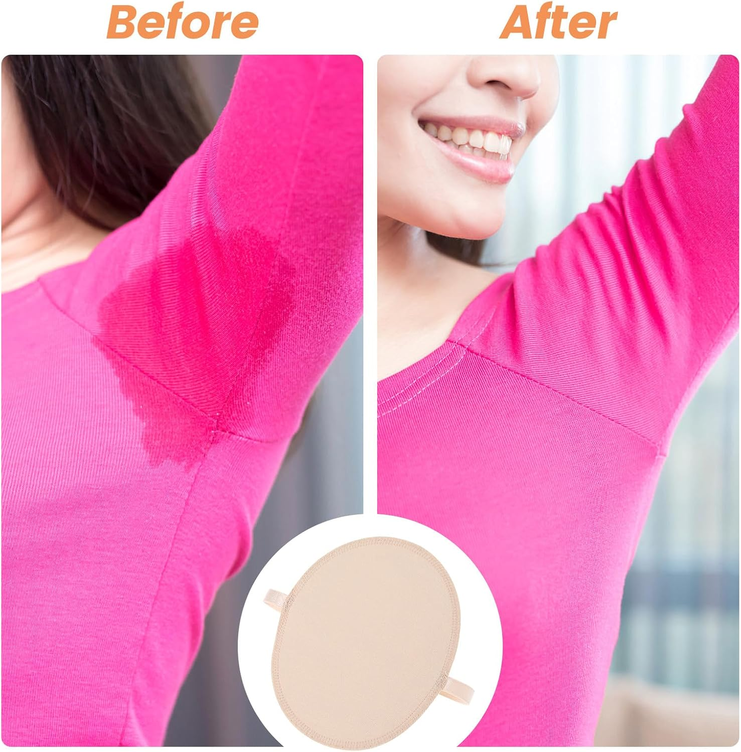 Iplusmile 1 Pair Underarm Sweat Absorbing Pads, Combed Cotton Soft Reusable Anti-Perspiration Patches for Use, Absorbent Sweat Pads Suitable for Sensitive Skin image number 1