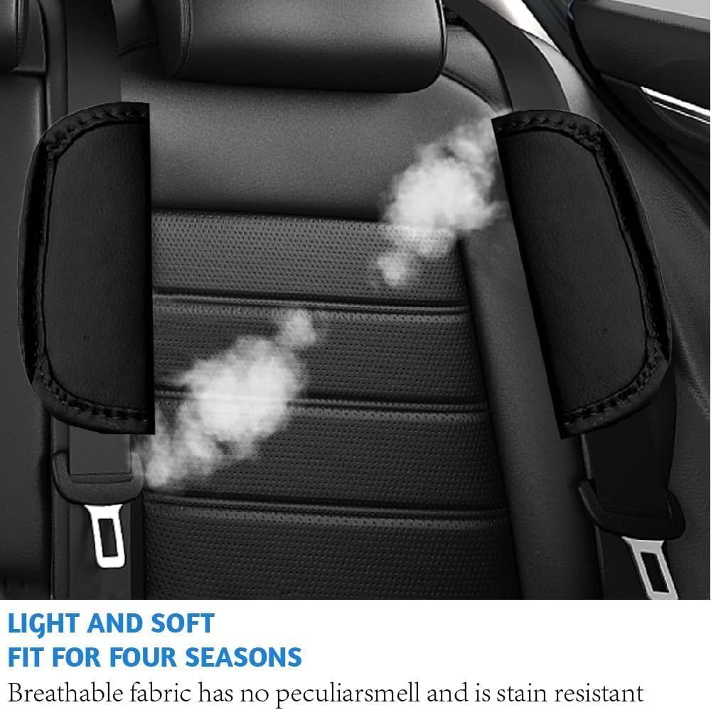 3 Pcs Baby Pads Shoulder Strap and Crotch Cover Set, Soft Car Seat Belt Cover Pad for All Car Seats (Grey)