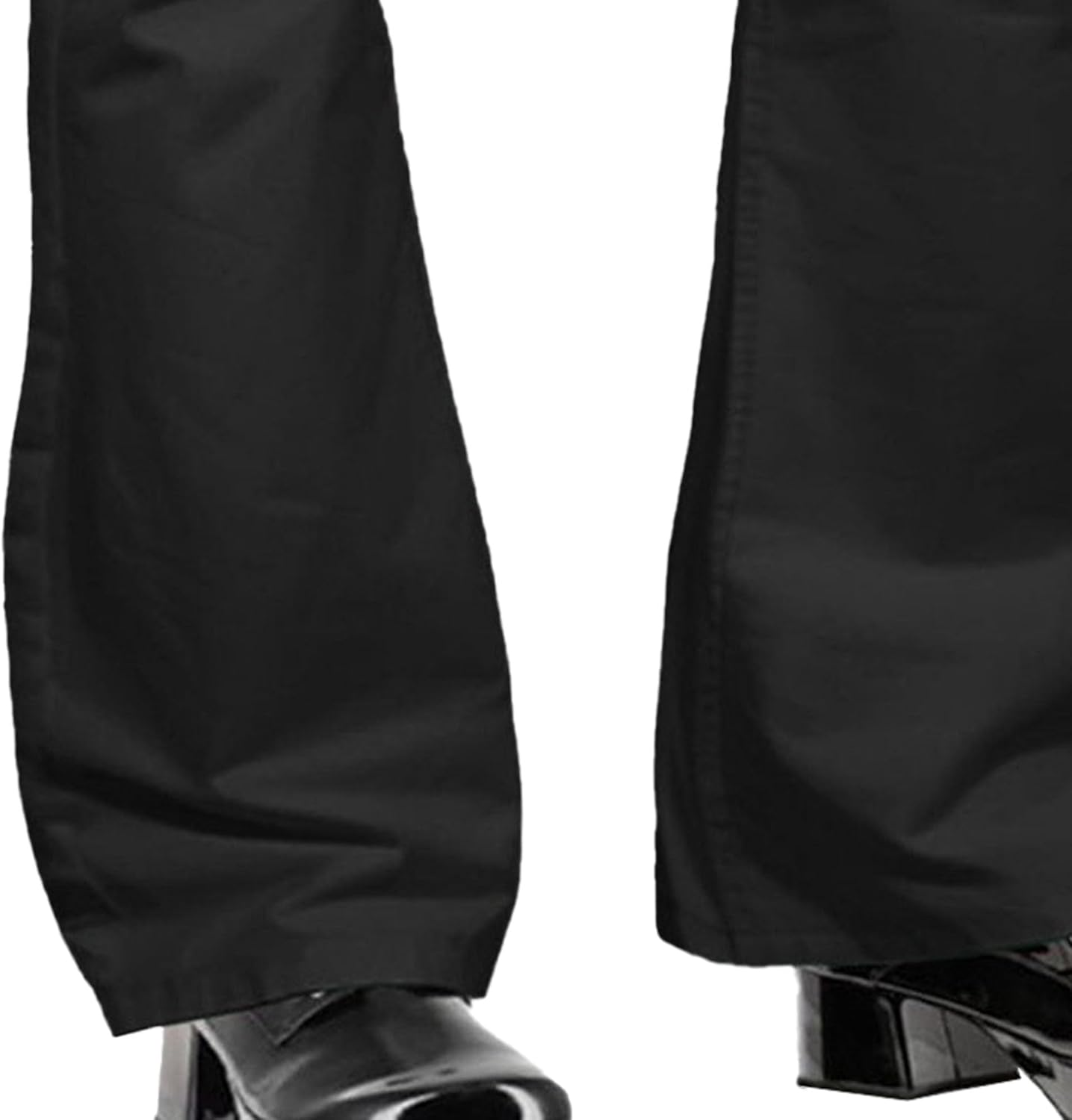 Mens Casual Bell Bottom Jeans Relaxed Stretch Flared Fit Male Jean Pant Classic Retro Disco Denim Pants, Black, Medium, Black, Medium