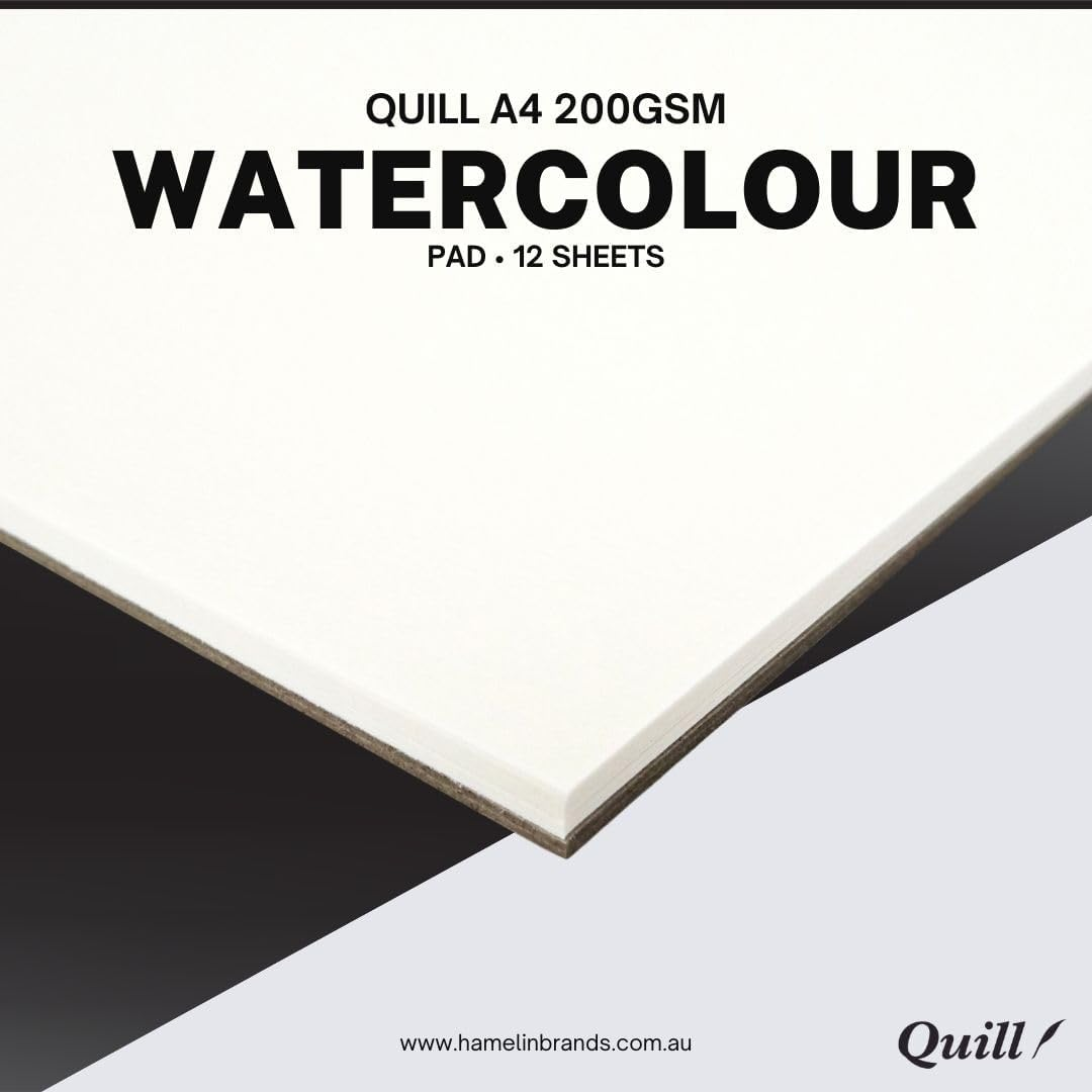 Quill, A4 Watercolour Pad, 200Gsm, 12 Sheets, Portrait Orientation image number 4
