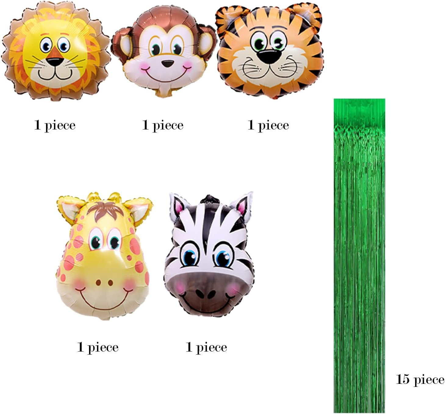 Birthday Decorations,Birthday Balloons for Animal Party Decorations,Balloons Garland Kit Includes Banner, Cake Topper image number 1