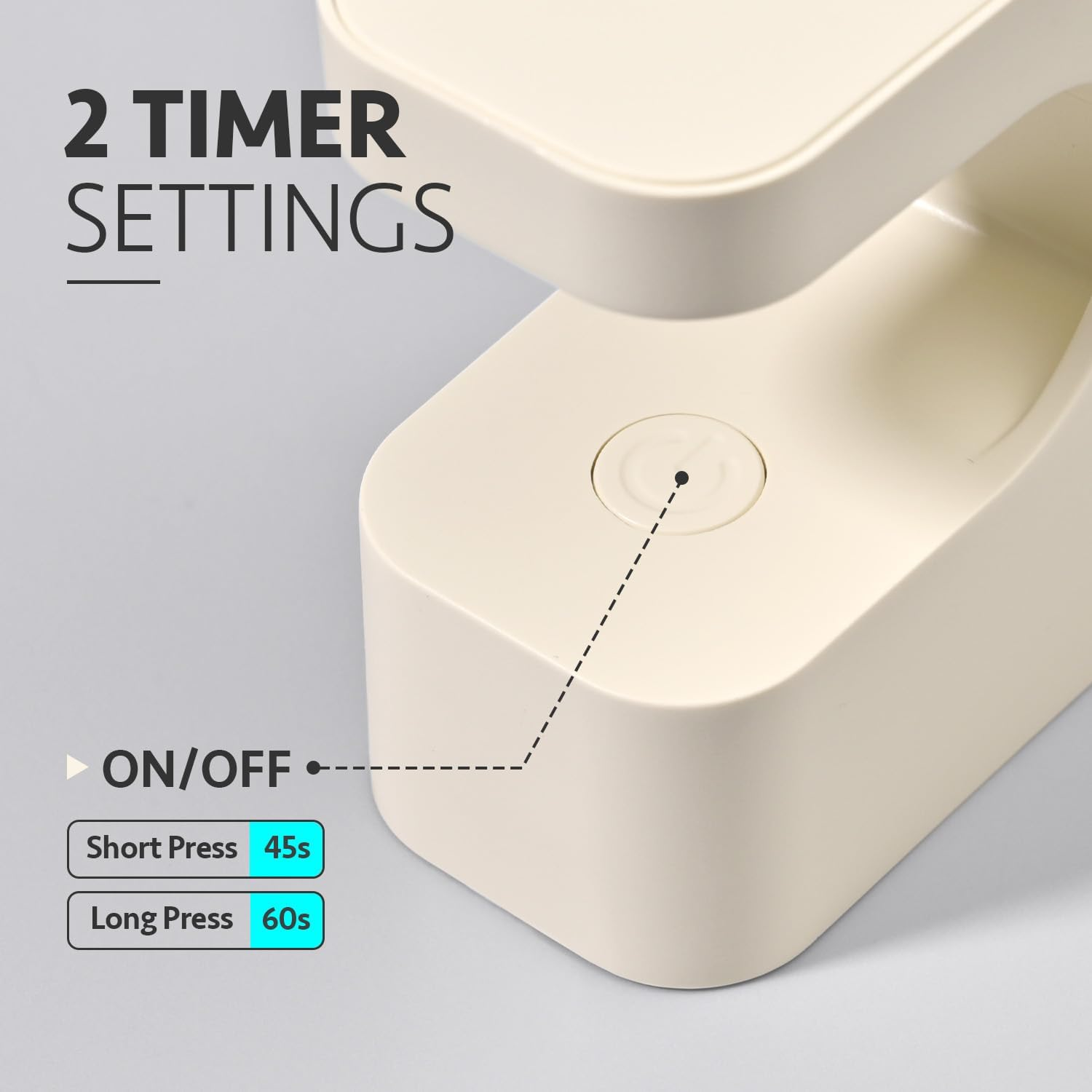 GAOY Mini UV Light for Gel Nails, Rechargeable LED Nail Lamp with 2 Timers, Cordless Portable UV Light for Fast Curing, Creamy White - Rechargeable-Rosy image number 2