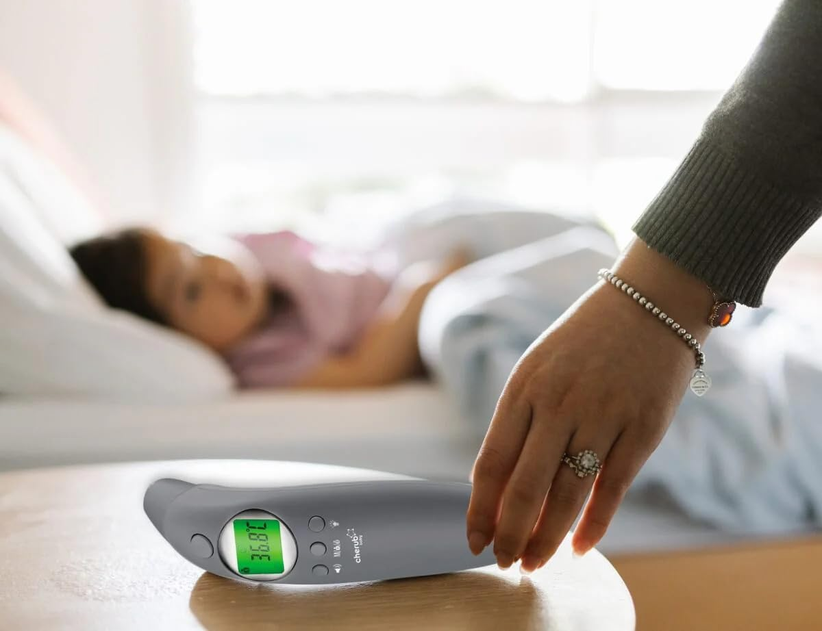 Cherub Baby 4‑In‑1 Infrared Ear & Forehead Thermometer &ndash; Fast 1‑Second Readings - Non‑Contact Fever Indicator, Memory Recall, Hygienic No‑Probe Design - Hospital‑Grade & Award‑Winning image number 4