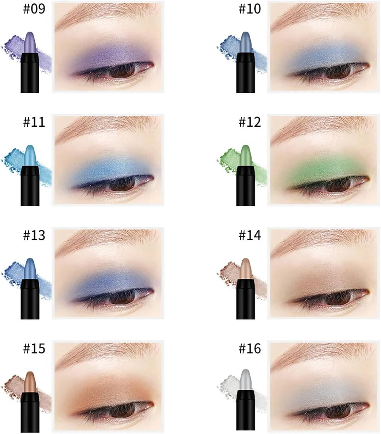 Eyeshadow Stick, 16 Colors Glitter Cream Eyeshadow Stick Set, Waterproof Eye Shadow Pencil, Colorful Eye Shadow Stick Pen Makeup Set, Waterproof & Long Lasting Starter Eyeshadow Stick Sets image number 1