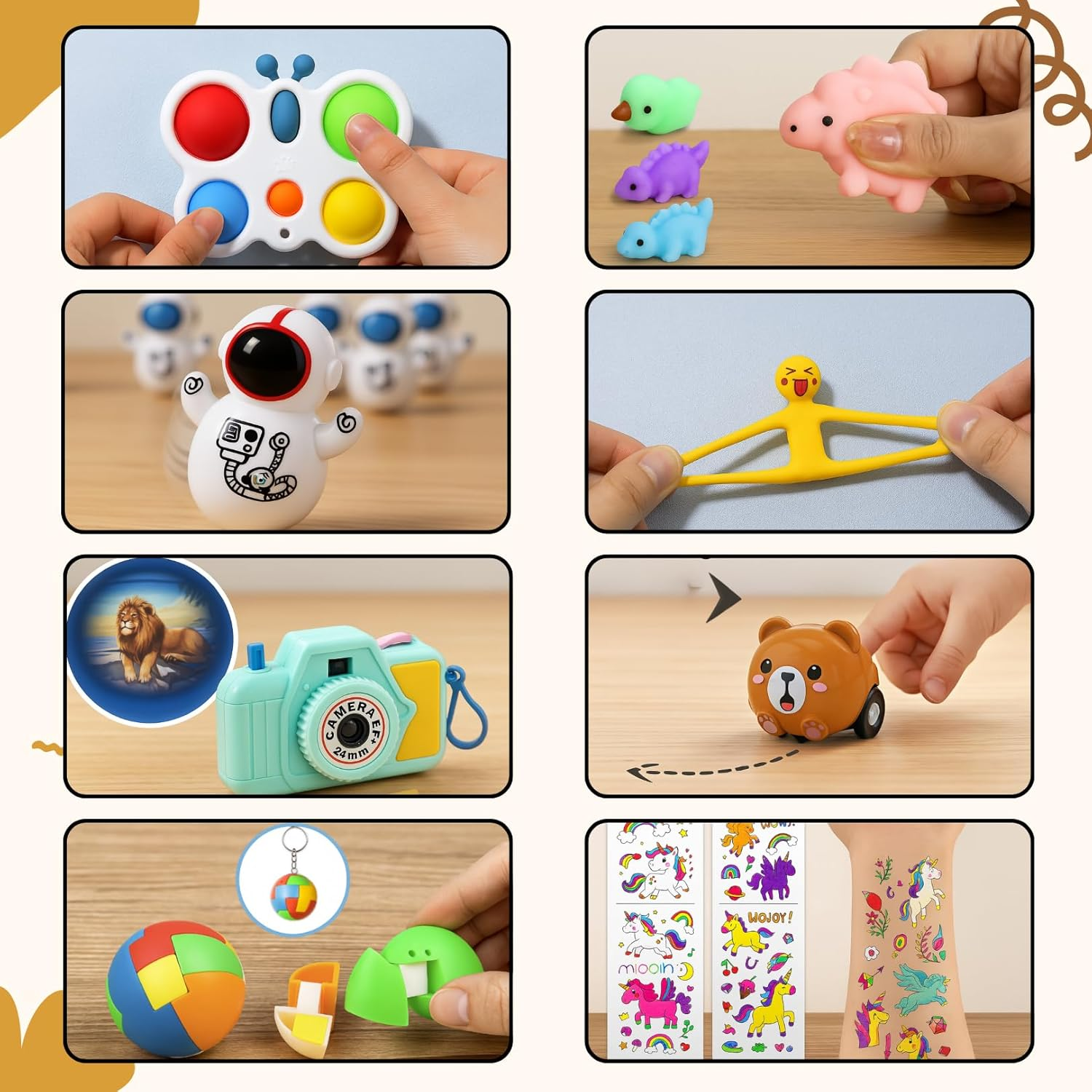 206Pcs Party Favours for Kids - Birthday Goodie Bag Fillers, Lolly Bag Fillers, Bulk Toys for Treasure Box, Pinata & Classroom Prize, Small Fidget Toys, Toys for Students Rewards, Carnival Prizes image number 3