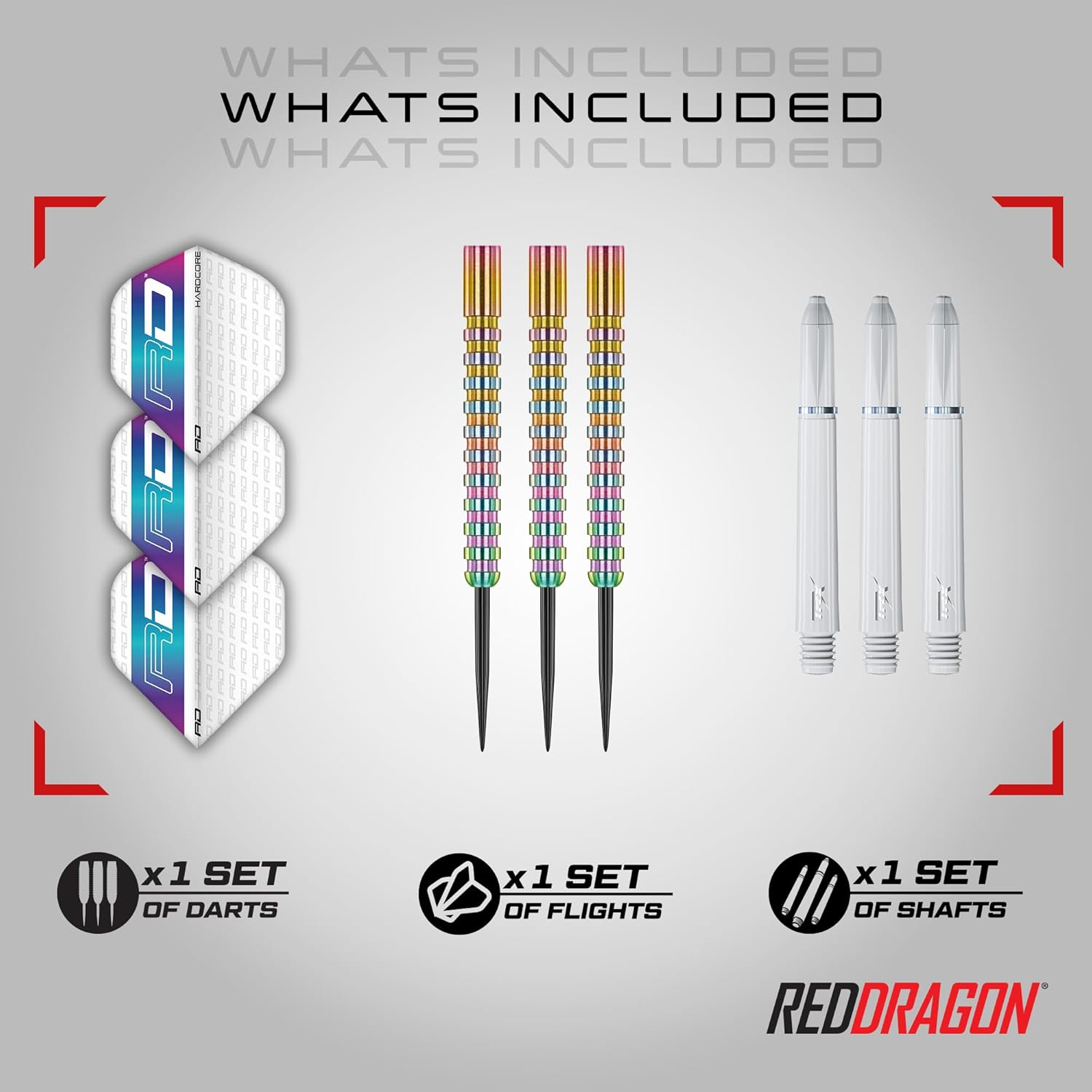 RED DRAGON Javelin Spectron Premium Tungsten Darts Set with Flights and Stems