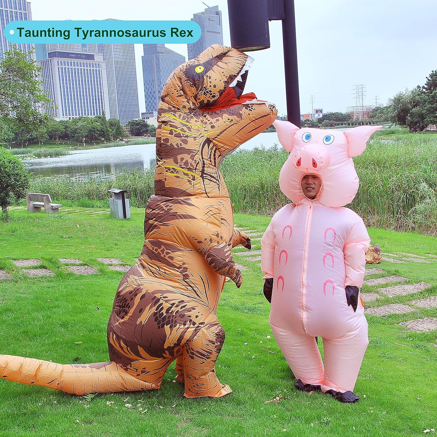 LUVSHINE Inflatable Pig Costume Adult, Fancy Dress, Blow up Costume Suitable for Party, Halloween, Christmas, Pink image number 2