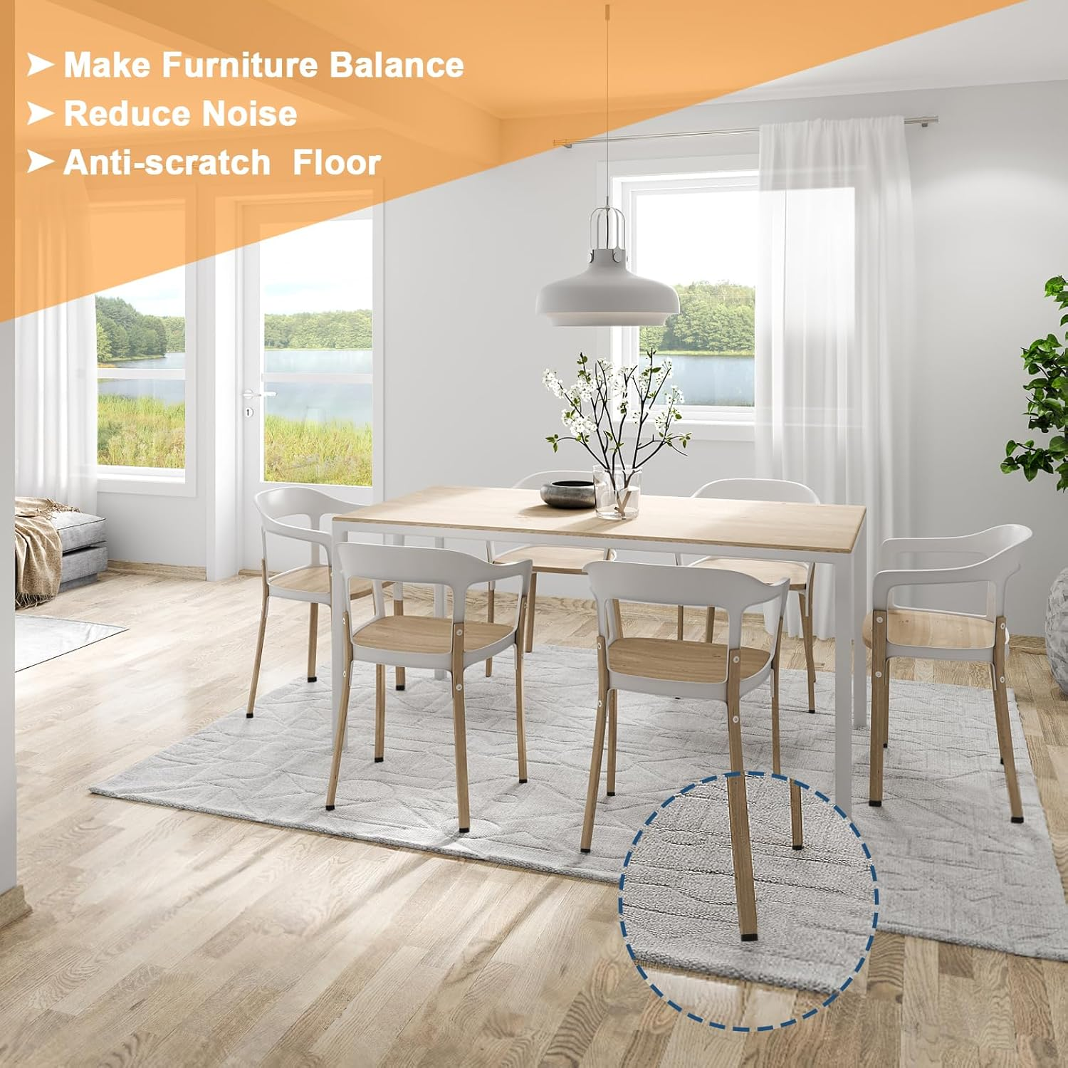 1/4" Thread Furniture Feet Levelers, 12 PCS Adjustable Furniture Feet Threaded Screw In, Leveling Feet Screw on Furniture Glide Leveling for Table, Cabinets, Chairs, Stool Legs image number 1