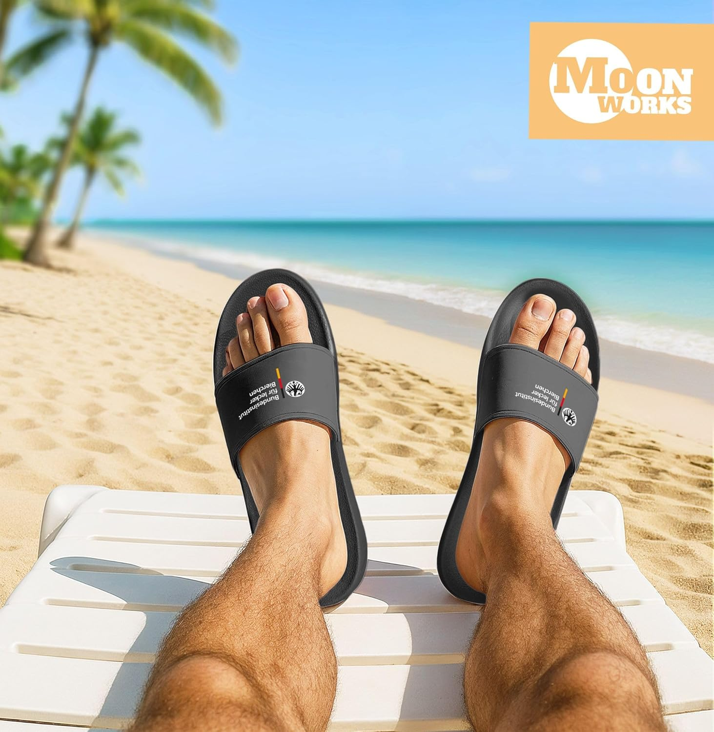 Moonworks Unisex Bathing Slippers with Print Federal Institute for Delicious Beer Printed Men Women Bathing Shoes Men Women Gift image number 3