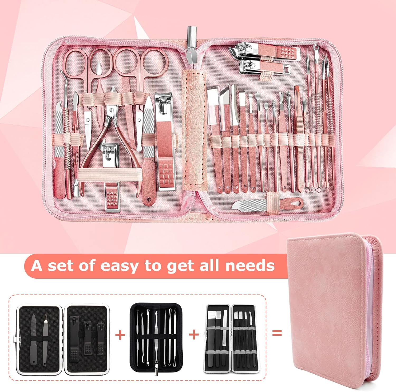 Manicure Set 30 in 1 Nail Clippers Set, Nail Manicure Kit for Women, Toenail Clippers Pedicure Kit, Pedicure Tools, Suitable for Travel Manicure Tools, Toe Nail Care Kit, Manicure Set Women image number 6